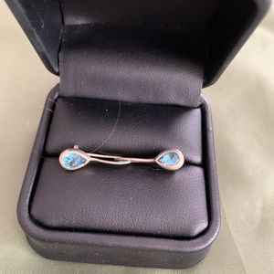 SS blue topaz earrings